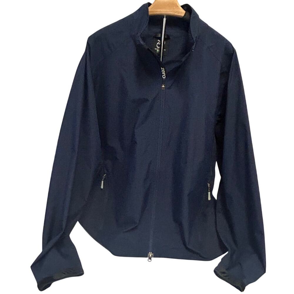 NWOT Navy Zero Restriction Tour Series waterproof full zip golf rain jacket